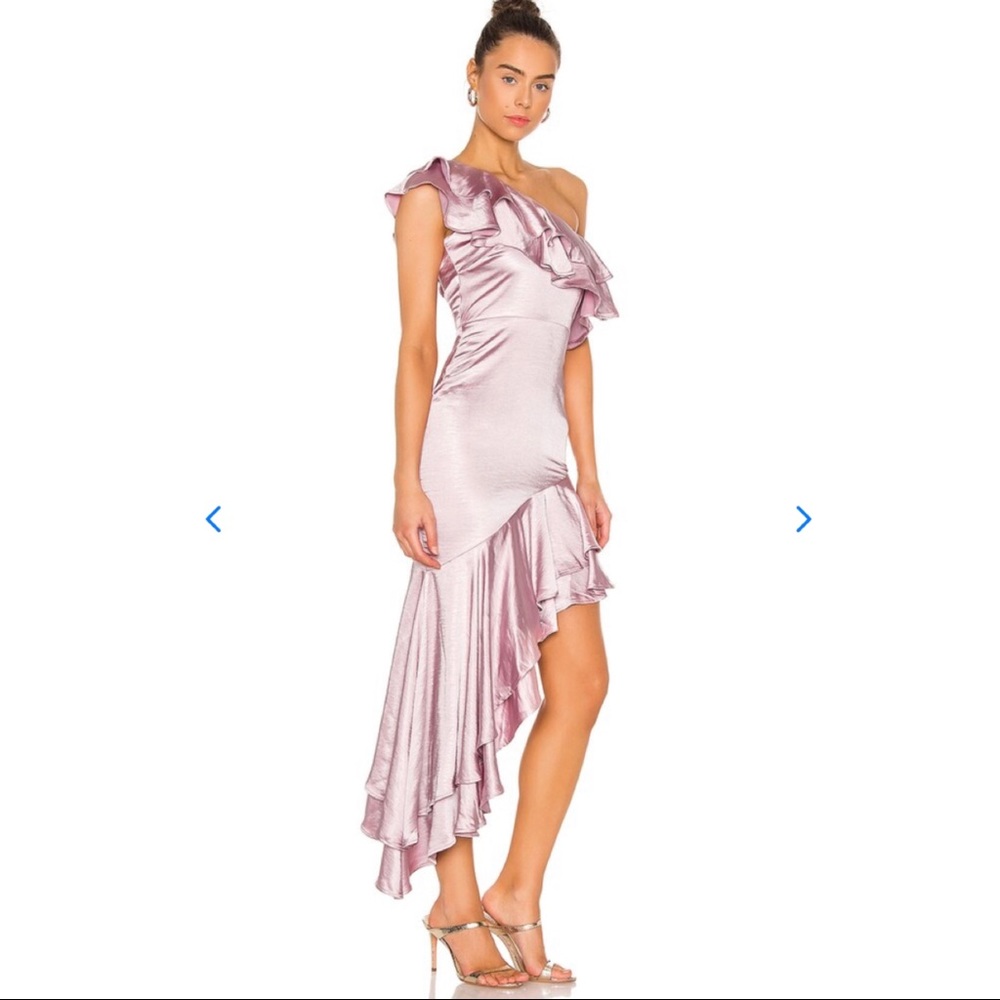 NWT Lovers + Friends Silky Rose Asymmetrical Dress